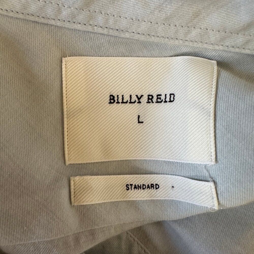 Billy Reid Men's Long Sleeve Cotton Cashmere Shirt Size Large Light Blue - Picture 3 of 5